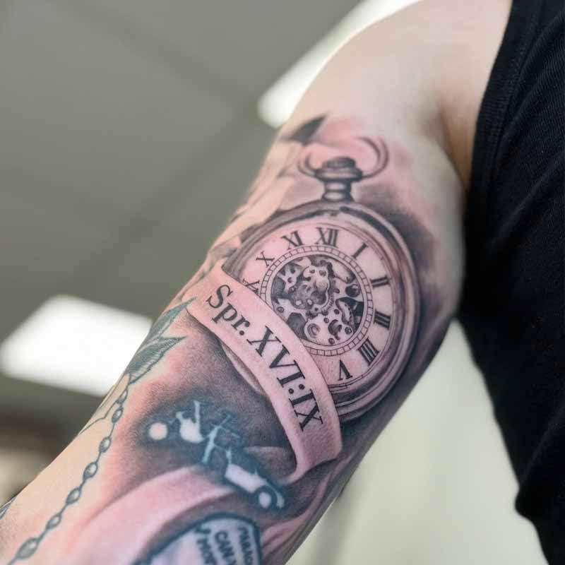 Clock tattoo Waddinxveen