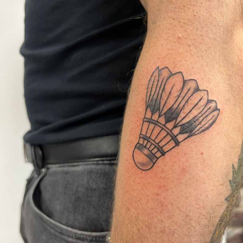 Old school batminton tattoo