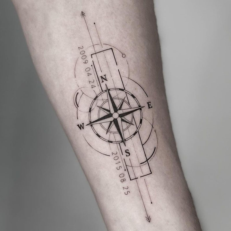 Compass tattoo